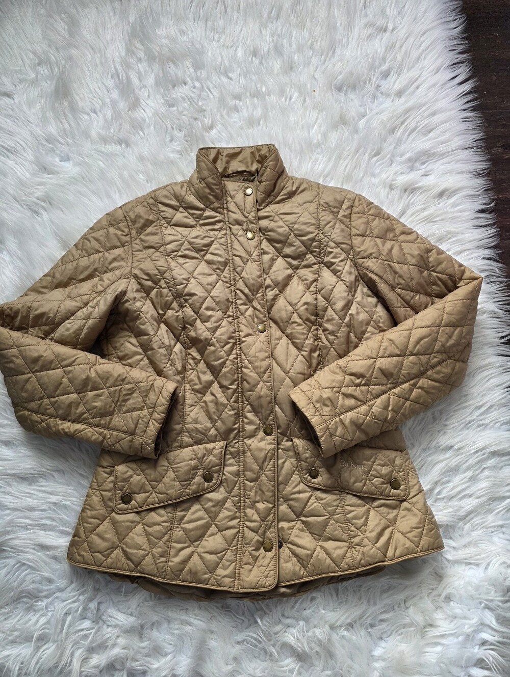 Barbour Quilted Camel/Tan Puffer Jacket